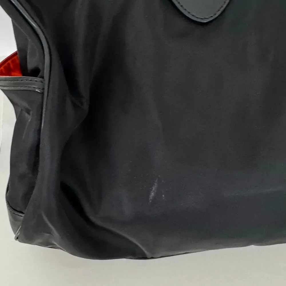 Diesel On The Road M-Flying Duffle Bag Nylon Embroidered Leather Trim Black Mens